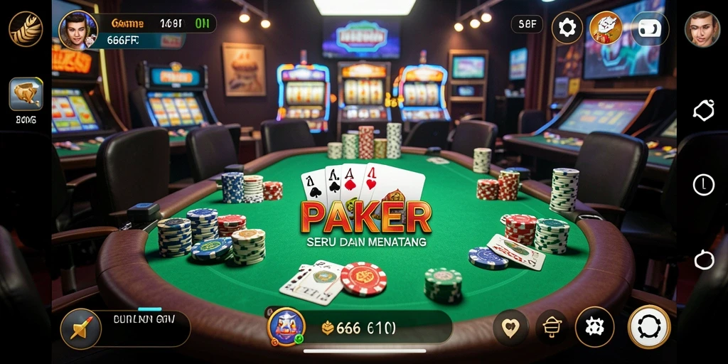 Tampilan gameplay seru saat bermain Poker di 666FF.