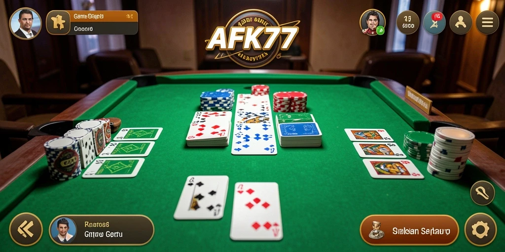 Tampilan seru gameplay Gaple di AFK77.