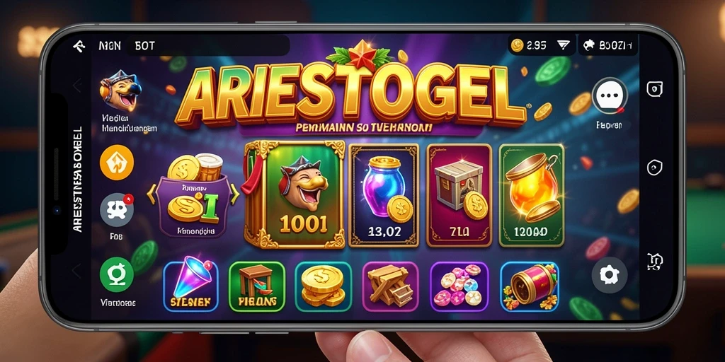 Tangkapan layar permainan Slot ARIESTOGEL yang menghibur.