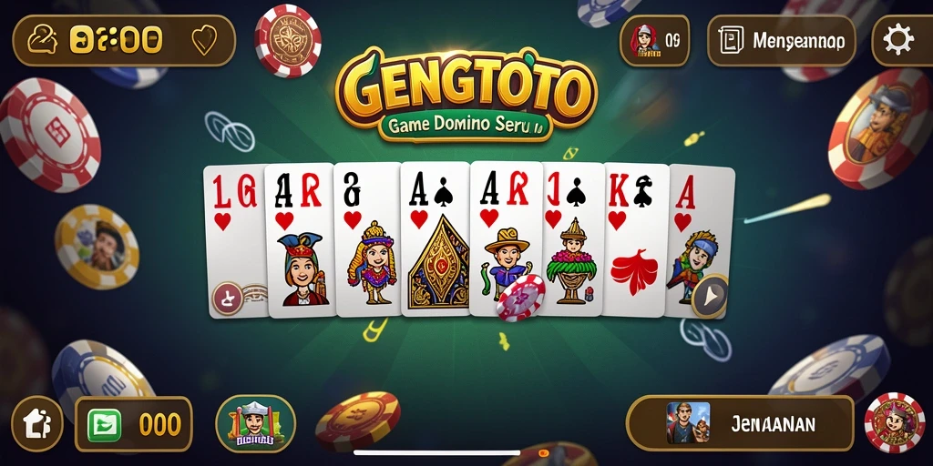 Screenshot gameplay GENGTOTO yang menampilkan suasana permainan Domino.