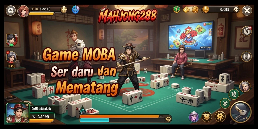 Tampilan permainan seru di MAHJONG288 dengan aksi MOBA yang mendebarkan.