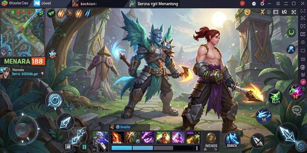 Tangkapan layar permainan MENARA188 menampilkan aksi seru dalam gameplay MOBA.