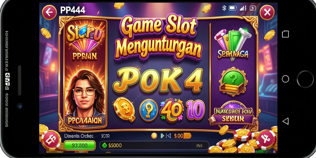 Tampilan menarik dari gameplay utama PP444 yang menampilkan keseruan bermain slot.