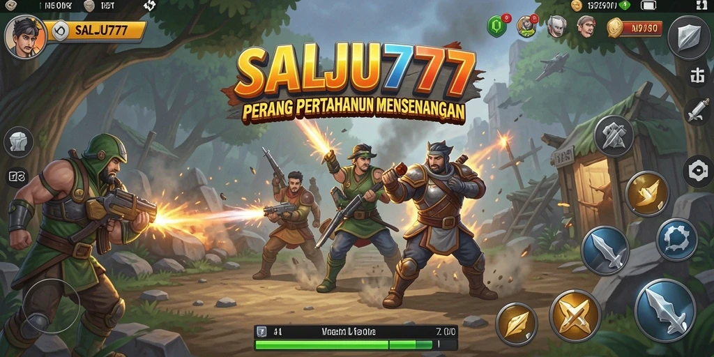 Tampilan gameplay SALJU777 yang seru dan menantang dalam Tower Defense.